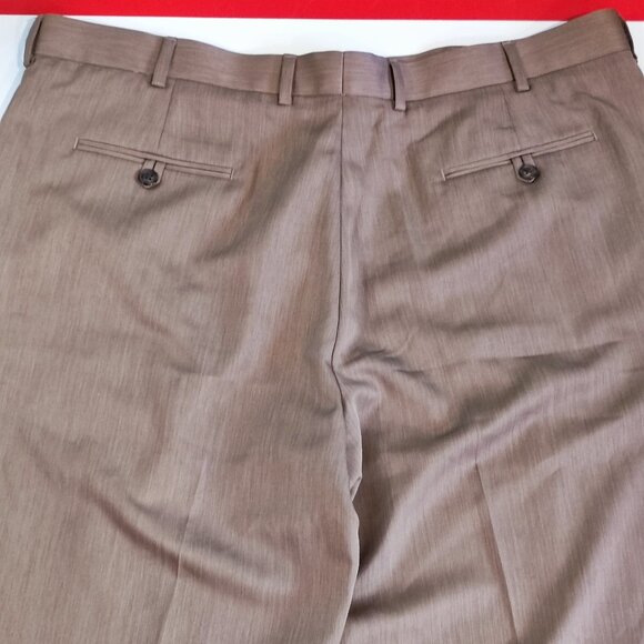 Perry Ellis flat front business /casual dress pants tan colour man's size 40X32 - Picture 4 of 11